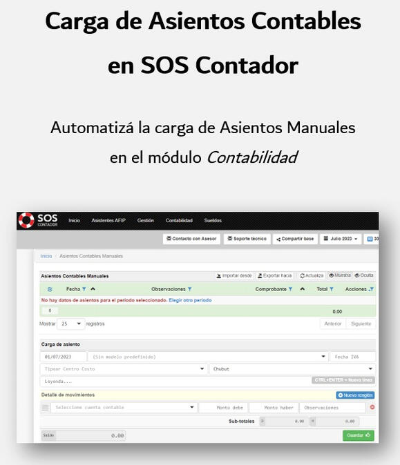 Asientos SOS Contador